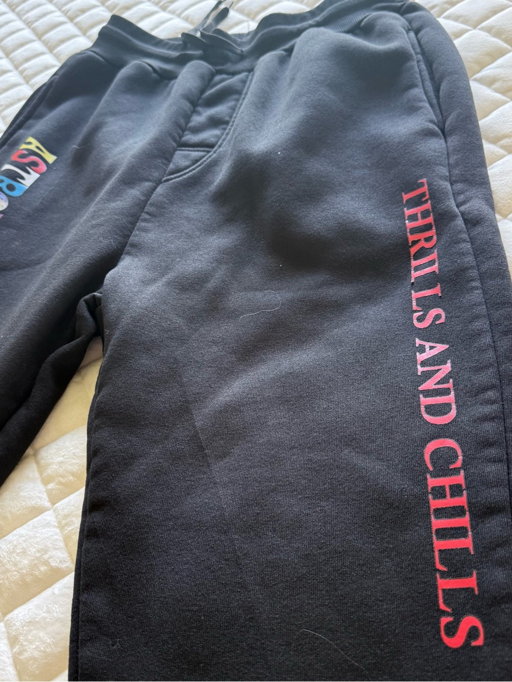 Travis Scott Astroworld Thrills And Chills Sweatpants Black Size Small